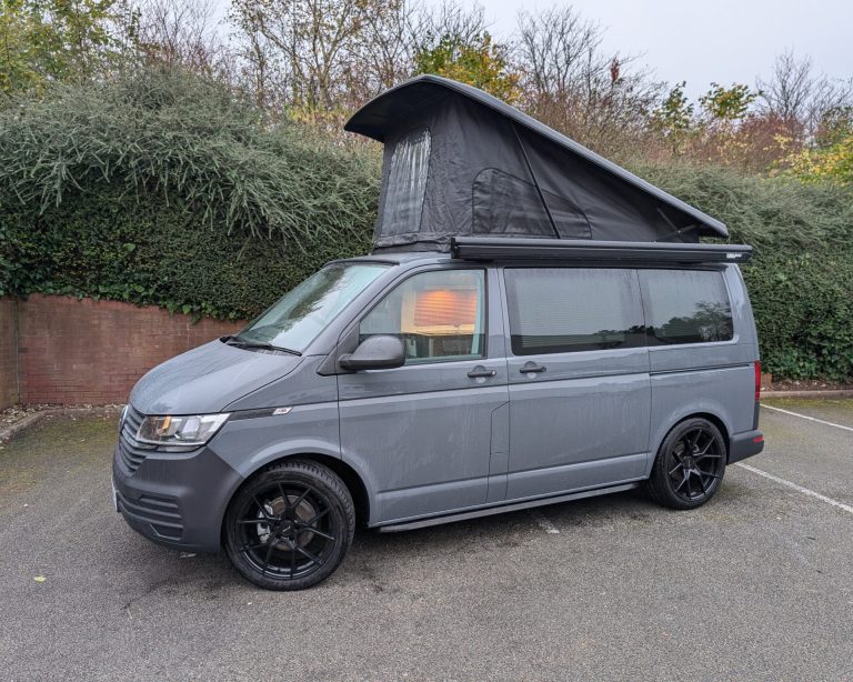 Van conversion with roof tent for camping, outdoor adventures, and travel. Customisable camper van f.